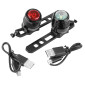 ECLAIRAGE VELO USB KIT NEWTON 22B LEDS NOIR (LIVRE AVEC FIXATIONS) - RECHARGEABLE USB (AVANT 38LUMENS ET ARRIERE 15LUMENS) 3700948228302