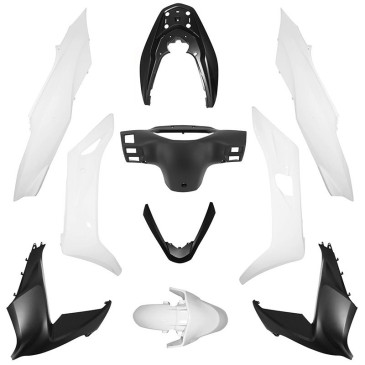 FAIRINGS/BODY PARTS FOR MAXISCOOTER HONDA 125 PCX 2014>2016 GLOSS WHITE/MATT BLACK (11 PARTS KIT) -P2R- 3700948195239