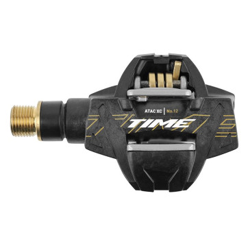 PEDALE VTT AUTOMATIQUE TIME XC 12 CARBONE OR AVEC CALES ATAC 13°/17° B1 (PAIRE) 0710845924859