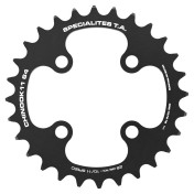 CHAINRING FOR MTB- 4 Arms- INNER FOR DOUBLE 28T.Ø 64 CHINOOK ALUMINIUM BLACK- TA FOR SHIMANO / SRAM / RACE FACE / FSA 10/11 SPEED-. 3662458000659