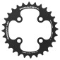 CHAINRING FOR MTB- 4 Arms- INNER FOR DOUBLE 28T.Ø 64 CHINOOK ALUMINIUM BLACK- TA FOR SHIMANO / SRAM / RACE FACE / FSA 10/11 SPEED-. 3662458000659