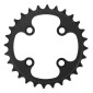 CHAINRING FOR MTB- 4 Arms- INNER FOR DOUBLE 28T.Ø 64 CHINOOK ALUMINIUM BLACK- TA FOR SHIMANO / SRAM / RACE FACE / FSA 10/11 SPEED-. 3662458000659