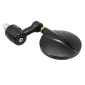 RETROVISEUR MOTO AVOC CHICAGO EMBOUT DE GUIDON ROND ALU CNC NOIR DIAM 76mm DIAM 13 et 17 mm REVERSIBLE (PAIRE) 3700948109694