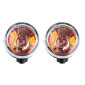 CLIGNOTANT SCOOT ADAPTABLE KYMCO 50-125 AGILITY ARRIERE TRANSPARENT/NOIR (PAIRE) -P2R- 3700948302064