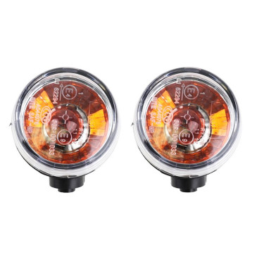 CLIGNOTANT SCOOT ADAPTABLE KYMCO 50-125 AGILITY ARRIERE TRANSPARENT/NOIR (PAIRE) -P2R- 3700948302064