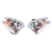 CLIGNOTANT SCOOT ADAPTABLE KYMCO 50-125 AGILITY AVANT TRANSPARENT/NOIR (HOMOLOGUE CE) (PAIRE) -P2R- 3700948302071