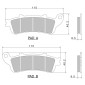 PLAQUETTE DE FREIN NISSIN POUR HONDA 250 FORZA 2000>2004 AV, 400 FJS SILVER WING 2006>2008 AV, 800 VFR 2006>2013 AR / KAWASAKI 650 EN VULCAN S 2015>2021 AV (2P-250NS) (SEMI METAL) 4044079100793
