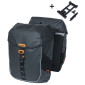 SACOCHE ARRIERE VELO DOUBLE BASIL MILES WATERPROOF 34L NOIR/ORANGE POUR SYSTEME MIK SUR PORTE BAGAGE (COMPATIBLE AVEC 211726 INCLUS) (34x16x43cm) 8715019183072