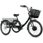 TRICYCLE ELECTRIQUE/VAE CITY LEADER FOX 24" BORMIO 2025 MIXTE NOIR BRILLANT 3V SHIMANO NEXUS MOTEUR ROUE AV BAFANG 36V 45Nm BATTERIE 14,4Ah (LARGEUR HORS TOUT 75cm, DEBATTEMENT 100mm) 8592826106131
