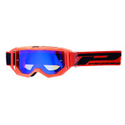 MASQUE/LUNETTES CROSS PROGRIP 3300 FL VISION GO MULTILAYERED ORANGE FLUO ECRAN MIROIR BLEU ANTI-RAYURES/ANTI U.V./ANTI-BUEE (HOMOLOGUE CE-EN-N° AC-96025 REV.2) 0801766036094