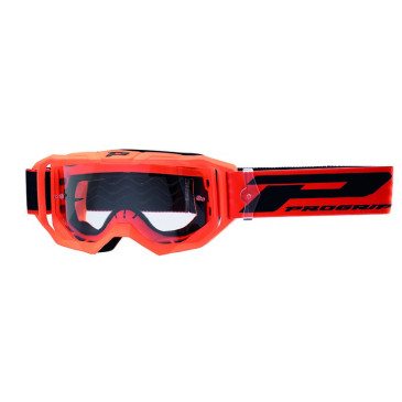 MASQUE/LUNETTES CROSS PROGRIP 3300 TR VISION GO ORANGE FLUO MAT ECRAN TRANSPARENT ANTI-RAYURES/ANTI U.V./ANTI-BUEE (HOMOLOGUE CE-EN-N° AC-96025 REV.2) 0801766036360
