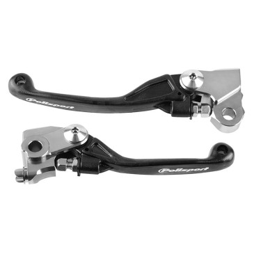 LEVIER DE FREIN/EMBRAYAGE MOTO OFF ROAD RETRACTABLE/PIVOT INCASSABLE HONDA 250 CRF R 2007>2023, 250 CRF RX 2019>2020, 450 CRF R 2007>2020, 450 CRF RX 2018>2020 NOIR (PAIRE) -POLISPORT- 5604415130113