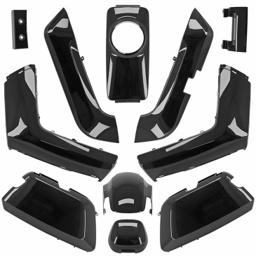 CARROSSERIE/CARENAGE SCOOT ADAPTABLE NIU N-SERIES, N1S, NQI NOIR BRILLANT (KIT 10 PIECES) -P2R- 3700948298114
