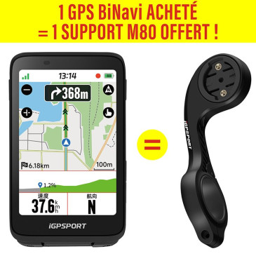 GPS / COMPTEUR iGPSPORT BiNavi COULEUR FULL TACTILE TRANSFLECTIF - CARTOGRAPHIE / ANT+ / BLE5 / AUTONOMIE 35H / MULTI FONCTIONS COMPATIBLE > STRAVA ET KOMOOT 6970817352347