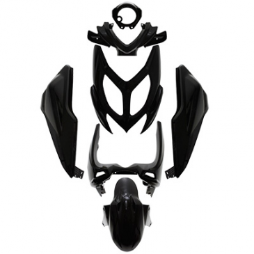 FAIRINGS/BODY PARTS FOR SCOOT MBK 50 NITRO 2013>/YAMAHA 50 AEROX 2013> GLOSS BLACK (7 PARTS KIT) -P2R-