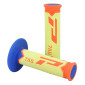 REVETEMENT POIGNEE PROGRIP MOTO OFF ROAD 788 TRIPLE DENSITE SPECIAL EDITION FLUO DESIGN ORANGE FLUO/JAUNE FLUO/BLEU LIGHT CLOSED END 115mm (CROSS/MX) (PAIRE) 0801766078353