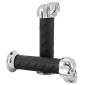 GRIP- PROGRIP CUSTOM 862 BLACK/CHROME 140mm (PAIR) (ROAD USE) 0801766035981