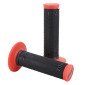 REVETEMENT POIGNEE PROGRIP MOTO OFF ROAD 708 DOUBLE DENSITE NOIR/ROUGE CLOSED END 115mm (AVEC LOCK ON - LIVRER AVEC 5 EMBOUTS) (CROSS/MX) (PAIRE) 0801766091307