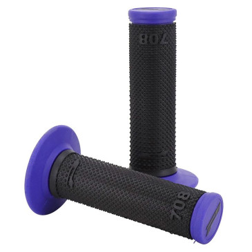 GRIP- PROGRIP OFF ROAD 708 TRIPLE DENSITY BLACK/BLUE 115mm ( LOCK ON) (SUPPLIED WITH 5 DIFFERENT THROTTLE CAMS) (PAIR) (CROSS/MX) 0801766091321