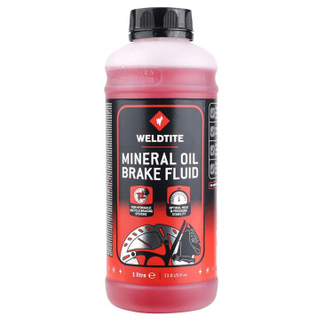 LIQUIDE DE FREIN / HUILE VELO WELDTITE MINERAL POUR SHIMANO/TEKTRO/MAGURA (BIDON 1L) COLORI ROSE 5013863031390