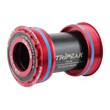 CUVETTE INTEGRE BOITIER FILETE ROUTE TRIPEAK 3en1 CERAMIQUE BOITE DE 86mm DIAM DE 47mm POUR AXE 24mm, 28.99mm, 30mm (COMPATIBLE SRAM DUB, ROTOR 3D, SHIMANO, COLNAGO, TREK, SEKA) -CUVETTE ROUGE- 470243293904