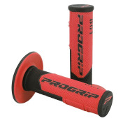 GRIP- PROGRIP OFF ROAD 801 DUAL DENSITY BASE BLACK/RED 115mm (PAIR) (CROSS/MX) 0801766033994