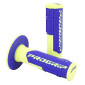REVETEMENT POIGNEE PROGRIP MOTO OFF ROAD 801 DOUBLE DENSITE FLUO DESIGN JAUNE FLUO/BLEU CLOSED END 115mm (CROSS/MX) (PAIRE) 0801766079046