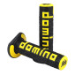 REVETEMENT POIGNEE DOMINO MOTO OFF ROAD A360 NOIR/JAUNE CLOSED END 120-123mm (PAIRE) 8033900014213