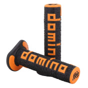 REVETEMENT POIGNEE DOMINO MOTO OFF ROAD A360 NOIR/ORANGE CLOSED END 120-123mm (PAIRE) 8033900014565