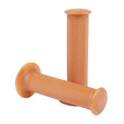 REVETEMENT POIGNEE DOMINO MOTO ON ROAD 1124 VINTAGE CAFE RACER MARRON CLOSED END 128mm (PAIRE) 8033900005273