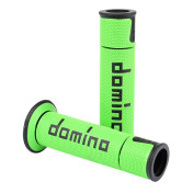 REVETEMENT POIGNEE DOMINO MOTO ON ROAD A450 VERT/NOIR OPEN END 120-125mm (PAIRE) 8033900016682
