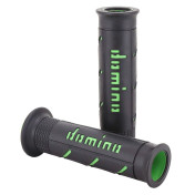 REVETEMENT POIGNEE DOMINO MOTO ON ROAD A250 NOIR/VERT OPEN END 120-125mm (PAIRE) 8033900001886