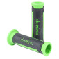 GRIP - DOMINO ORIGINAL- ON ROAD A350 GREY ANTHRACITE/GREEN 120 mm OPEN END (PAIR). 8033900010123