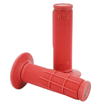 GRIP- PROGRIP OFF ROAD 709 SINGLE DENSITY - DIAMOND WAFFLE RED 115mm ( LOCK ON - With 7 different throttle cams for 2 stroke or 4 stroke) (PAIR). (CROSS/MX). 0801766094124