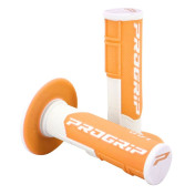 GRIP- PROGRIP OFF ROAD 801 DUAL DENSITY - FLUO DESIGN WHITE/ORANGE 115mm (PAIR) (CROSS/MX) 0801766067937