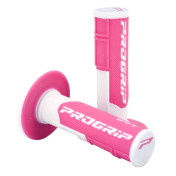 GRIP- PROGRIP OFF ROAD 801 DUAL DENSITY - FLUO DESIGN WHITE/FUCHSIA 115mm (PAIR) (CROSS/MX) 0801766067951