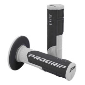REVETEMENT POIGNEE PROGRIP MOTO OFF ROAD 801 DOUBLE DENSITE BASE GRIS/NOIR CLOSED END 115mm (CROSS/MX) (PAIRE) 0801766033031