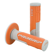 REVETEMENT POIGNEE PROGRIP MOTO OFF ROAD 801 DOUBLE DENSITE BASE GRIS/ORANGE CLOSED END 115mm (CROSS/MX) (PAIRE) 0801766035592