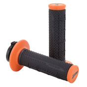 REVETEMENT POIGNEE PROGRIP MOTO OFF ROAD 809 SIMPLE DENSITE ORANGE/NOIR CLOSED END 115mm (AVEC LOCK ON - LIVRER AVEC 7 EMBOUTS 2T ou 4T) (CROSS/MX) (PAIRE) 0801766034076
