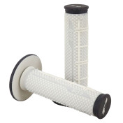 REVETEMENT POIGNEE PROGRIP MOTO OFF ROAD 802 DOUBLE DENSITE SOFT TOUCH NOIR/BLANC CREME CLOSED END 118mm (CROSS/MX) (PAIRE) 0801766031655
