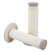 REVETEMENT POIGNEE PROGRIP MOTO OFF ROAD 802 DOUBLE DENSITE SOFT TOUCH GRIS/BLANC CREME CLOSED END 118mm (CROSS/MX) (PAIRE) 0801766031662