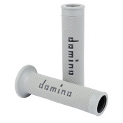 REVETEMENT POIGNEE DOMINO MOTO ON ROAD A010 GRIS/NOIR OPEN END 120-125mm (PAIRE) 8033900000032