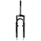 FOURCHE VTT 24 " M-W A SUSPENSION ACIER RESSORT/ELASTOMERE NOIR DEB. 50mm PIVOT (220/130MM) FILETE 1"-22,2 INTERIEUR (MONTAGE DISQUE + V-BRAKE) 3667385003735