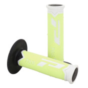 GRIP- PROGRIP OFF ROAD 788 TRIPLE DENSITY FLUO WHITE/YELLOW/BLACK 115mm (PAIR) (CROSS/MX) 0801766067883