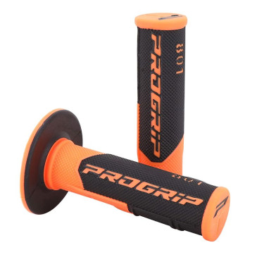 GRIP- PROGRIP OFF ROAD 801 DUAL DENSITY FLUO ORANGE/BLACK 115mm (PAIR) (CROSS/MX) 0801766065520