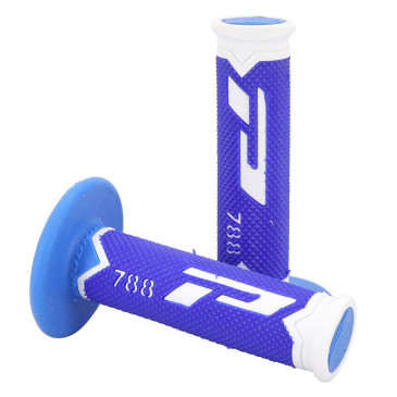 REVETEMENT POIGNEE PROGRIP MOTO OFF ROAD 788 TRIPLE DENSITE SPECIAL EDITION BLANC/BLEU/BLEU LIGHT CLOSED END 115mm (CROSS/MX) (PAIRE) 0801766078735