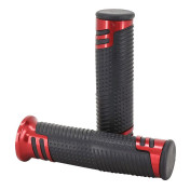 REVETEMENT POIGNEE AVOC MOTO ON ROAD R613 NOIR/ROUGE CLOSED END 127mm (PAIRE) 3700948093405