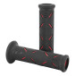 GRIP- PROGRIP ON ROAD 717 DUAL DENSITY BLACK/RED 122mm OPEN END (PAIR) (ROAD BIKE) 0801766084606