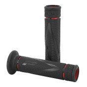 GRIP- PROGRIP ON ROAD 838 DUAL DENSITY RED/BLACK 122mm OPEN END (PAIR) (ROAD BIKE) 0801766086204