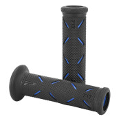 GRIP- PROGRIP ON ROAD 717 DUAL DENSITY BLACK/BLUE 122mm OPEN END (PAIR) (ROAD BIKE) 0801766084569